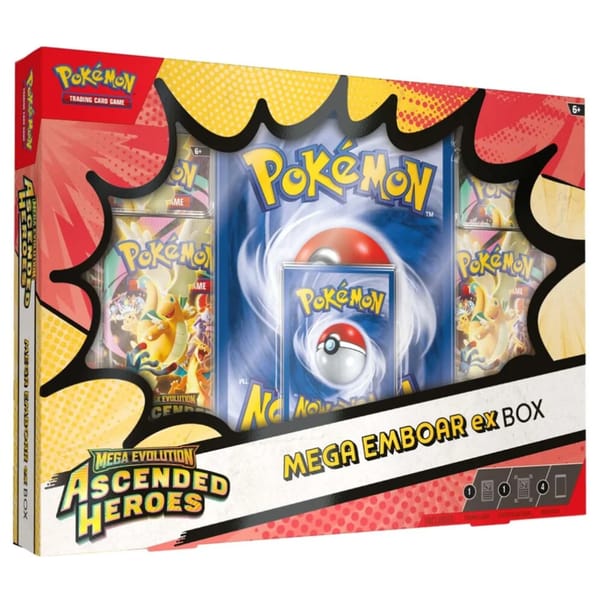 Pokémon Mega Evolution: Ascended Heroes Mega Emboar ex Collection Box (4 Pack)