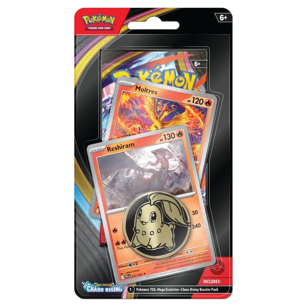 Pokemon Mega Evolution: Chaos Rising Checklane 1 Pack Blister (Reshiram, Moltres)